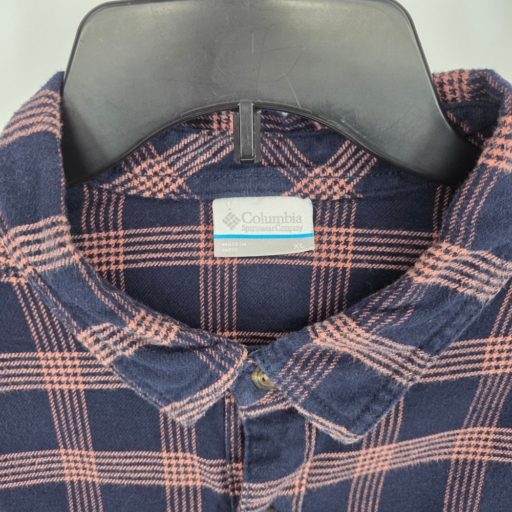 Columbia Mens Plaid Flannel Button Up Shirt Long Sleeve Outdoor Casual - Picture 4 of 6